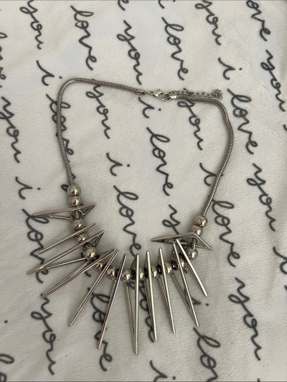 Silver Spike Statement Necklace - Women Jewelry